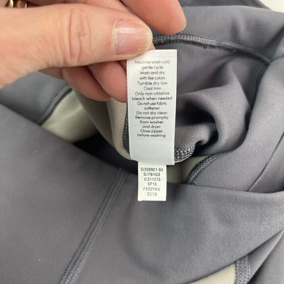 Athleta Colorblock Up for Anything Leggings Gray Grey White Size S Silver Bells - Picture 14 of 14